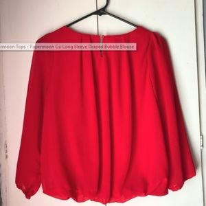 Beautiful Red Papermoon Co 3/4 length drape sleeve top